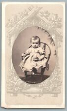 CDV 1860 Adorable little girl on chair. Guilmard St Etienne Medallion Photo