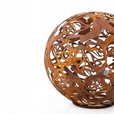 Boule de jardin rose décorative boules en acier corten rouille lampe d'extéri...