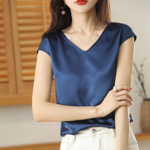 Femme faux soie haut chemise - femme,