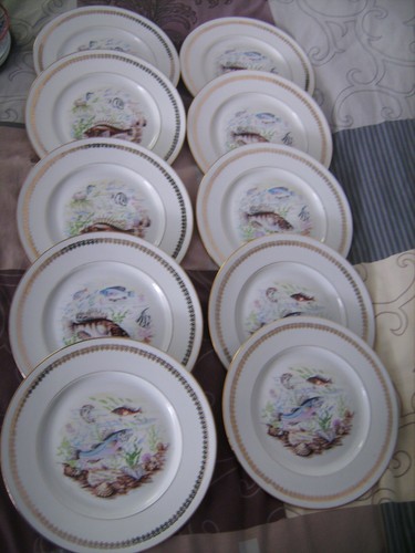 Lot assiettes à poisson - à,