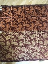 Damask jacquard silk and linen ochre 134 x 125cm