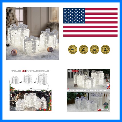 Christmas lighted gift - christmas, boxes