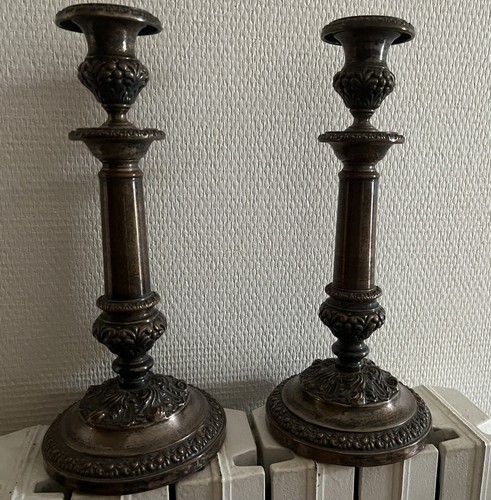 Paire bougeoirs bronze - paire,