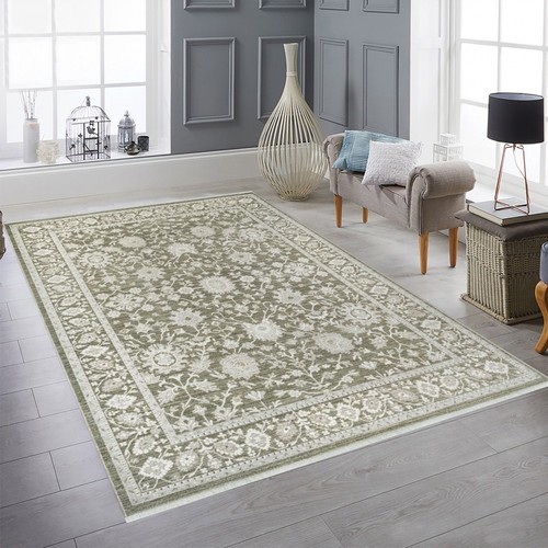Tapis vert beige - , vintage