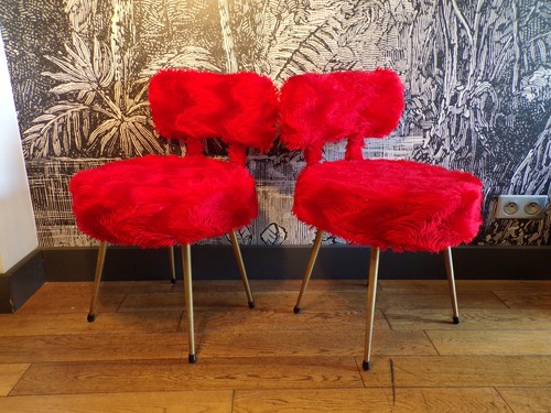 Paire chaise moumoute - paire,