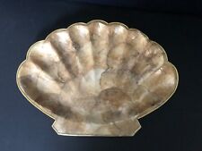 Ancien grand vide poche en nacre en forme de coquille saint jacques 