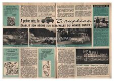 1957 DOCUMENT (ref Lim 0433) AUTO  : RENAULT  DAUPHINE RALLYE CORSE   2 pages