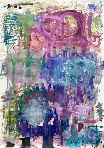 Peinture abstraite signé garv - abstraite,