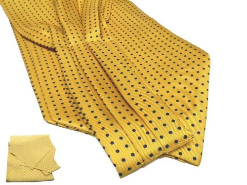 Foulard homme soie ascot jaune - ascot,