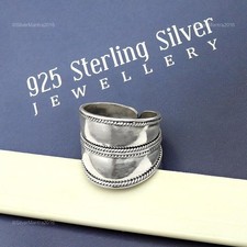 Bague Cocktail Artisanale En Argent Sterling 925 Taille 9 J2