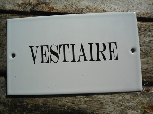 Plaque porte emaillee - de, "
