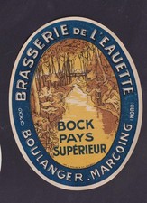 Old alcohol label France BN200040 beer Brasserie de l'Eauette