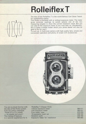 Rolleiflex information - t, /