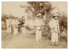 China, Wife and Children of&#039;a British Minister in a Carrier Chair