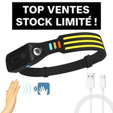 Lampe Frontale LED COB 10W USB Rechargeable Étanche – Capteur Mouvement,camping