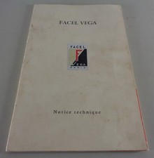 Facel Vega FVS Technical Manual / Instructions for Use