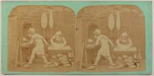 La Boulangerie Modelling Clay Characters Photo Stereo Vintage Albumin c1865