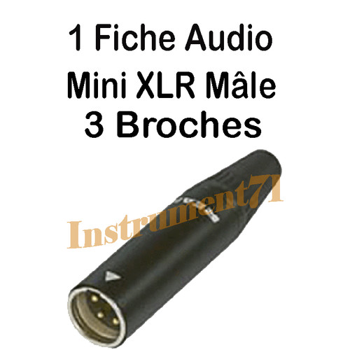 Fiche mini xlr mâle 3 - mâle,