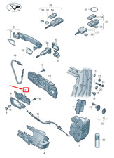 VW SHARAN 7N Pièce de serrage de poignée de porte avant gauche 7N0837197 NOUVEAU