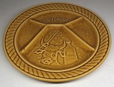 Lot11 of 6 fondue plates in slippers D 24 cm signed Sarreguemines France