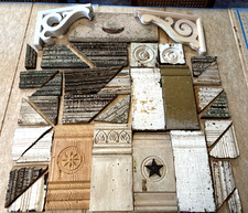 Plinth Blocks Trim Crafting Lot Antique 34 Pc Architectural  Pine Wood Moulding