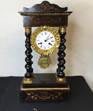 Charles X Era Blackened Wood Twisted Column Portico Clock