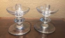 Pair of Heavy 4 1/2" Val St. Lambert Candle Holders in Exc. Condition
