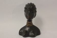 African Woman Ceramic Bust Sculpture (67381)