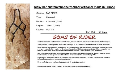 Sissy bar artisanal custom - sissy,