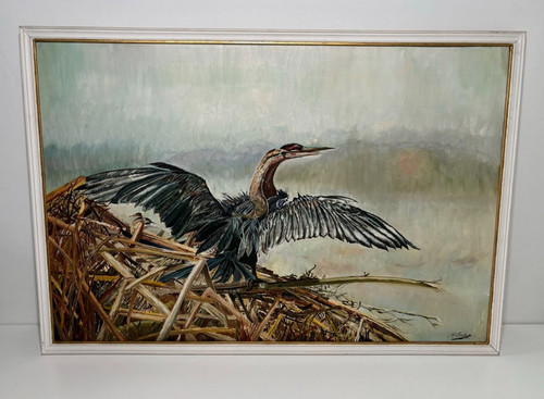 Tableau animalier héron