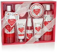 BRUBAKER Coffret Cadeau Femmes Bain et Douche 8 Pcs Fraise dans Boîte en Bois