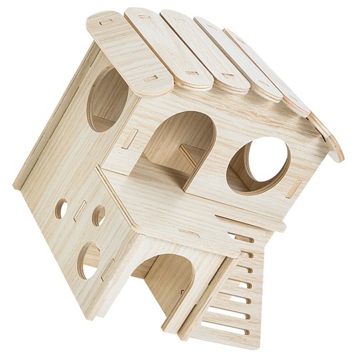 Wooden beige hamster - beige, hideout