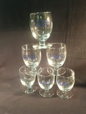 lot of 6 glasses Ricard Anisette Short Foot Heavy Blue Bistro Collection 