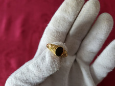 BAGUE FANTAISIE PLAQUE OR - NON POINCONNEE - DIAMETRE 19 MM - BIJOUX BRACELET