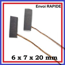 Lot de 2 Balais de Charbon cuivrés 6 x 7 x 20 mm Moteur ventilateur