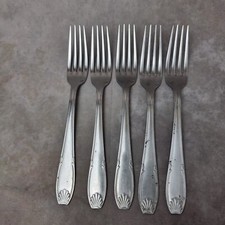 Lot de 5 fourchettes  en inox -  Coquille St Jaques