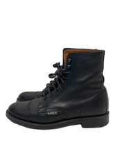 Aigle Scratched/Lace-Up Boots/36/Blk/Leather 6310