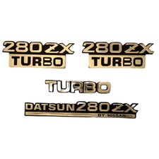 Datsun 280ZX Turbo By Nissan Fender & Rear Badge Emblems In Golden 1981-1983