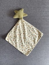 Doudou plat etoile grelot Zeeman  vert marron blanc lune etoile