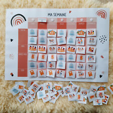Semainier enfant grand format A3 - Routine - Se repérer dans la semaine