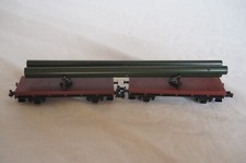 LIMA N Set of 2 Wagons 2 Swivel Ranch Axles Loaded with Beams
