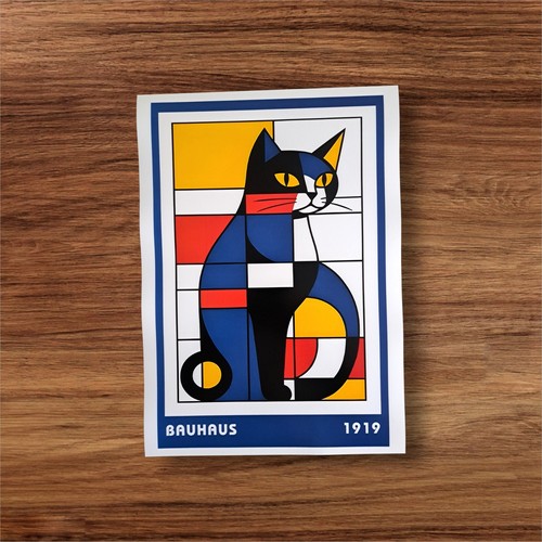 Bauhaus chat affiche - -,