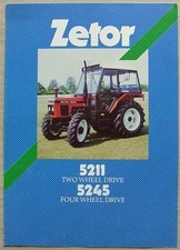 ZETOR TRACTORS 5211 2WD & 5245 4WD Sales Brochure c1986 #FO9