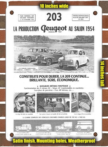 Metal sign 1954 peugeot 203 - sign,
