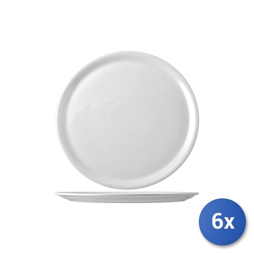 Assiette pizza porcelaine - 6x,