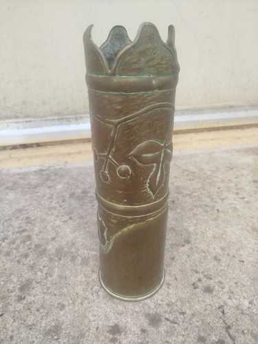 Ancien obus 75mm 1916 - ancien, sculpte