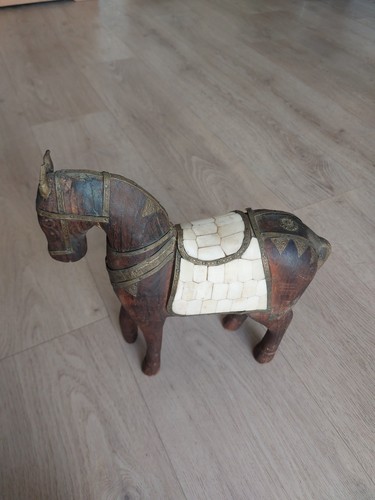 Ancien cheval indien bois - ancien,