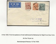d610 GB Capt Smye 1929 Airmail First flight to Bahamas via USA
