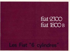 Catalogue Brochure Fiat 1800 B / 2300 1961 France