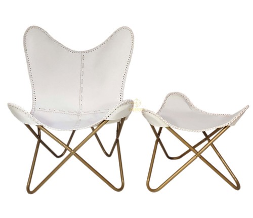 Fauteuil papillon cuir - papillon,